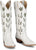 Justin Womens May 15in Western Vintage White Cowhide Cowboy Boots