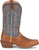 Justin Mens Show Off 13in Western Blue/Oily Tan Leather Frontier Cowboy Boots