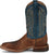 Justin Mens Poston 11in Western Amber/Blue Leather Bent Rail Cowboy Boots