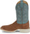 Justin Mens Alamo 11in Roughout Golden Tan/Blue Leather Bent Rail Cowboy Boots