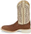 Justin Mens Trainor 11in Western Caramel/Off-White Leather Cowboy Boots