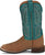 Justin Womens Shay 11in Western Tan/Turquoise Leather Bent Rail Cowboy Boots