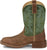Justin Mens Big Bucks 11in Western Tan/Green Leather Frontier Cowboy Boots