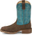 Justin Mens Big Bucks 11in Western Walnut/Blue Leather Frontier Cowboy Boots