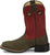 Justin Mens Show Stopper 11in Western Ash/Red Leather Frontier Cowboy Boots