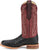 Justin Mens Chisolm 13in Shadow Black/Red FQ Ostrich Cowboy Boots