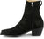 Justin Womens Bev 7in Bootie Black Suede Fringe Ankle Boots
