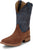 Justin Mens Fergus 11in Roughout Golden Oak/Blue Leather Bent Rail Cowboy Boots