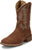 Justin Mens Big Bucks 11in Western Pecan Leather Frontier Cowboy Boots