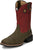 Justin Mens Show Stopper 11in Western Ash/Red Leather Frontier Cowboy Boots