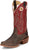 Justin Mens Ante Up 13in Western Hickory/Red Leather Frontier Cowboy Boots