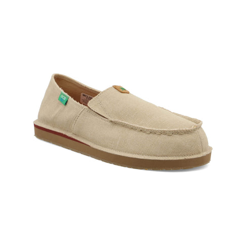 Twisted X Mens Moccasin Loafer Khaki Fabric Slip-On Shoes