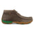 Twisted X Mens Driving Moc 4H Deep Taupe/Kelly Green Leather Chukka Boots