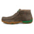 Twisted X Mens Driving Moc 4H Deep Taupe/Kelly Green Leather Chukka Boots