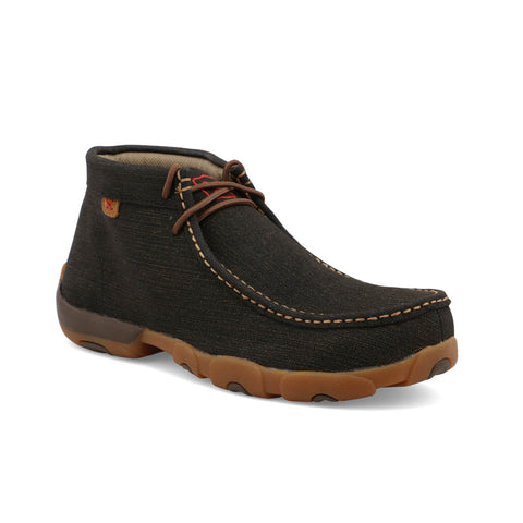 Twisted X Mens Chukka Driving Moc Steel Toe Charcoal Leather Work Boots
