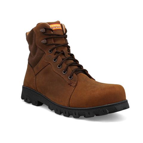 Twisted X Mens 6in Waterproof Nano Toe Rustic Brown Leather Work Boots