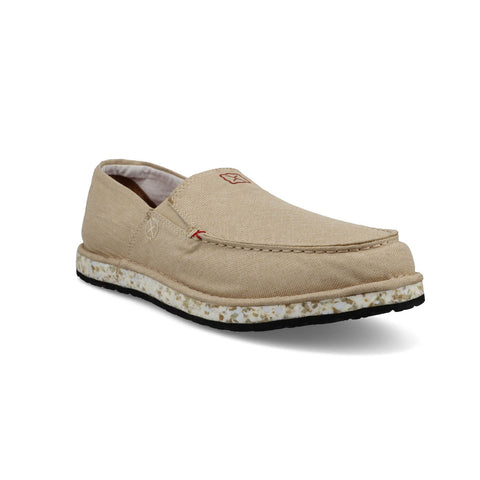 Twisted X Mens Circular Project Cream Linen Slip-On Shoes
