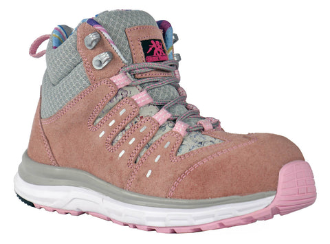 Moxie Trades Womens Trisha Composite Toe Pink Suede Work Boots
