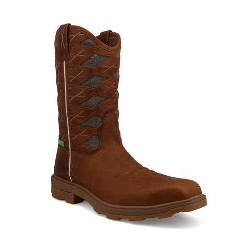 Twisted X Mens 11in UltraLite X Nano Toe Cinnamon/Dust Leather Work Boots