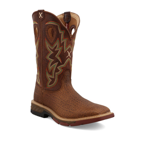 Twisted X Mens 12in Western EH SR Tan Leather Work Boots