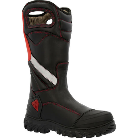 Rocky Mens Black Leather Code Red Structure CT Firefighter Boots