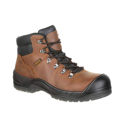 Rocky Mens Brown Leather Worksmart CT WP Work Boots