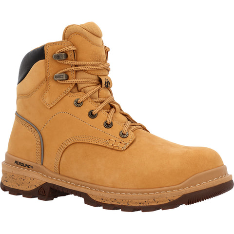 Rocky Mens Wheat Leather Rams Horn WP CT Work Boots