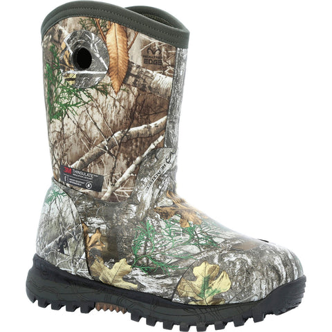 Rocky Kids Boys Realtree Edge Rubber Spike 400G WP Hunting Boots