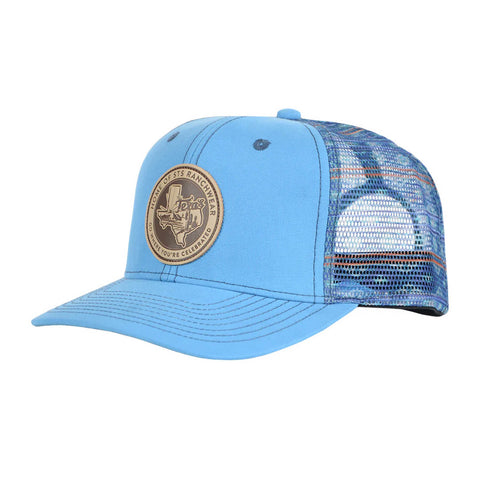 STS Ranchwear Unisex TX Leather Patch Blue/Mojave Sky Cotton Blend Baseball Cap