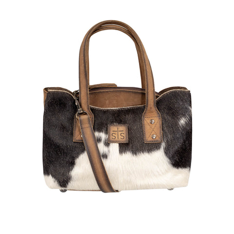 STS Ranchwear Womens Classic Josie Distressed Brown Cowhide Satchel Bag
