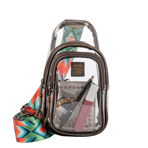 STS Ranchwear Womens Stadium Rules Sojourner Clear Plastic Sling Bag