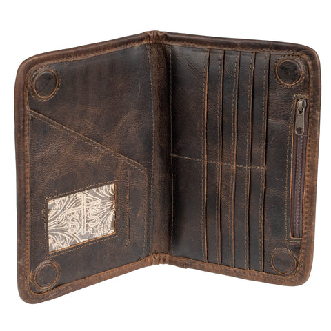 STS Ranchwear Womens Guadalupe Serape Magnet Multi Leather Checkbook Wallet