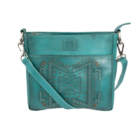 STS Ranchwear Womens Wayfarer Olivia Quetzal Green Leather Crossbody Bag