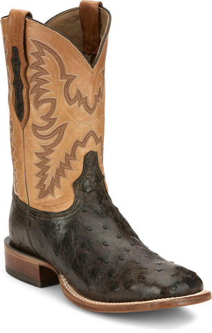 Tony Lama Mens Vale 11in Umber Full Quill Ostrich Cowboy Boots