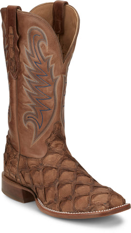 Tony Lama Mens Everett Chocolate Pirarucu Cowboy Boots