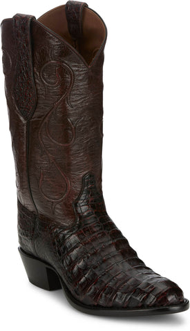 Tony Lama Mens Vicente 13in Western Burgundy Caiman Belly Cowboy Boots