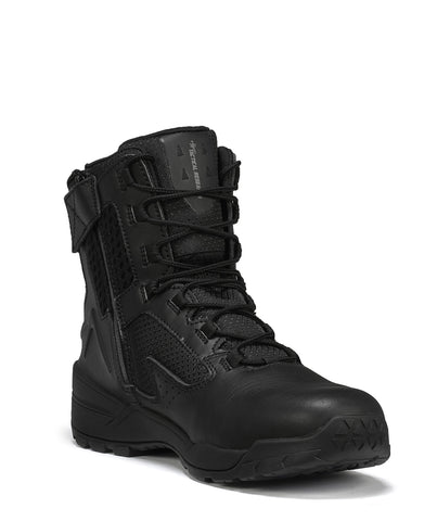 Belleville Mens Black Leather 7in Ultralight Zip Tactical Military Boots