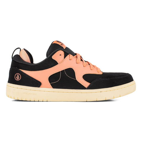 Volcom Womens Vitals Black/Clay Orange Leather CT Skate-Inspired Work Shoes