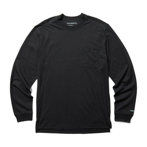 Wolverine Mens Black 100% Cotton L/S Guardian Tee