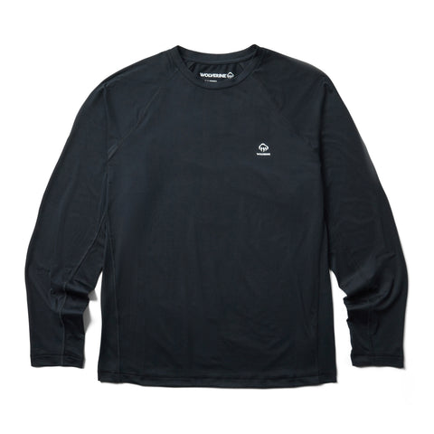 Wolverine Mens Black Polyester L/S Tactical Sun-Stop Eco Crew