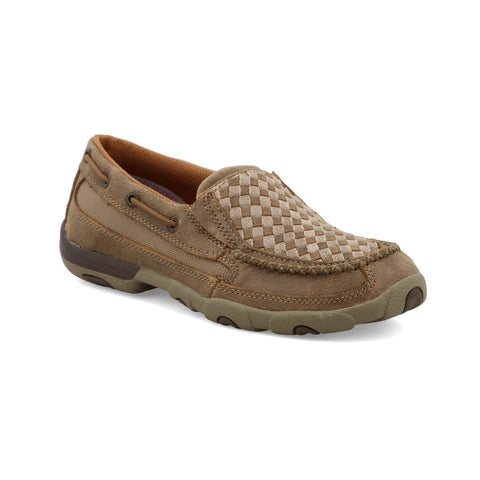 Twisted X Womens Driving Moc Bomber/Dusty Tan Leather Slip-On Shoes