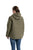 Berne Womens Softstone Micro-Duck Hooded Burnt Olive Cotton Blend Coat
