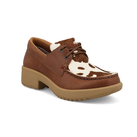 Twisted X Womens Platform Rustic Brown Cowhide Oxfords Shoes