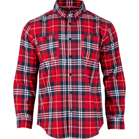 Rocky Mens Worksmart Button Down Red Plaid 100% Cotton L/S Shirt