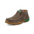 Twisted X Youth Unisex Driving Moc 4-H Taupe/Kelly Green Leather Chukka Boots