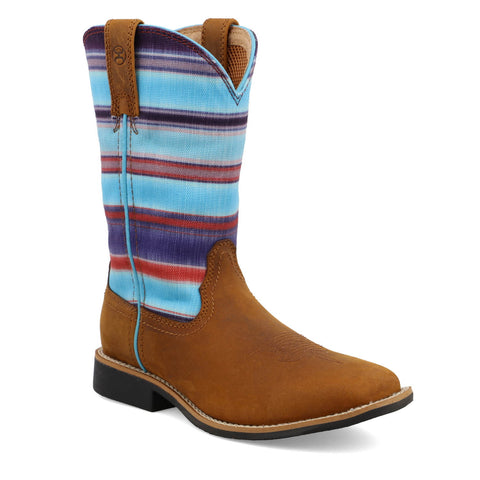 Twisted X Youth Unisex Hooey Serape Saddle/Blue Multi Leather Cowboy Boots