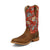 Twisted X Youth Girls Hooey Floral Rustic Brown/Red Leather Cowboy Boots