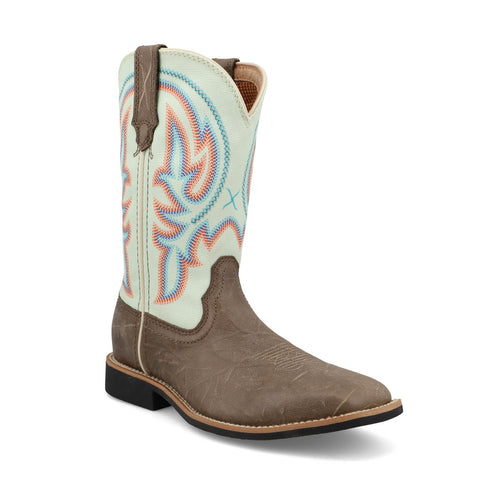 Twisted X Kids Unisex Top Hand Desert Taupe/Cucumber Leather Cowboy Boots